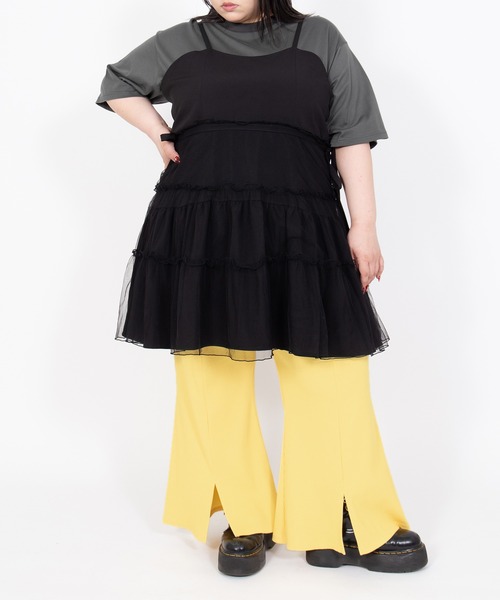 PUNYUS(プニュズ)の「チュールレイヤードキャミワンピース(ワンピース・レディース・サックスブルー/ブラック・1/2/5/4/3)」の5枚目の写真