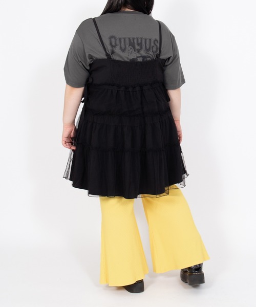PUNYUS(プニュズ)の「チュールレイヤードキャミワンピース(ワンピース・レディース・サックスブルー/ブラック・1/2/5/4/3)」の6枚目の写真