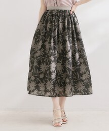 スカート（ブルー・ネイビー/青色系・花柄・ボタニカル柄