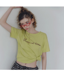 ポエジビッグレタリング刺繍Tシャツ