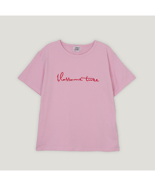 TWEE（トゥウィー）の「ポエジビッグレタリング刺繍Tシャツ（Tシャツ/カットソー・レディース・オリーブ/アイボリー/グレー/マジェンタ/チャコール/ネイビー/ピンク・FREE）」の6枚目の写真