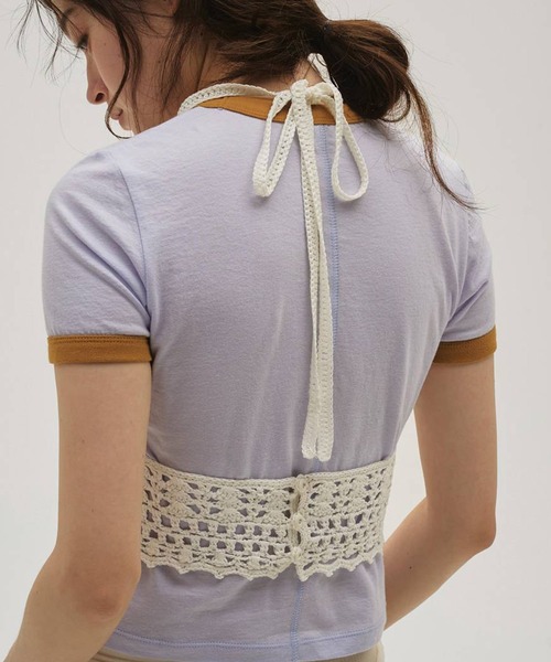 TODAYFUL（トゥデイフル）の「[TODAYFUL/トゥデイフル]Crochet Knit Bustier（キャミソール・レディース・ホワイト/アイボリー/ダークブラウン・FREE）」の8枚目の写真