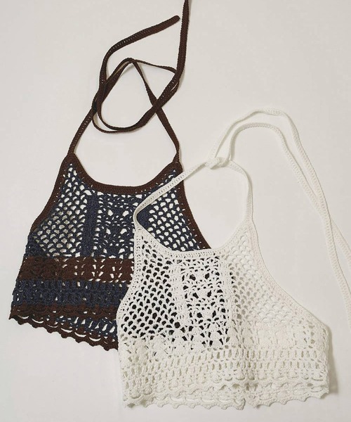 TODAYFUL（トゥデイフル）の「[TODAYFUL/トゥデイフル]Crochet Knit Bustier（キャミソール・レディース・ホワイト/アイボリー/ダークブラウン・FREE）」の6枚目の写真