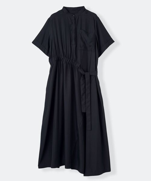 LANVIN en Bleu(ランバンオンブルー)の「キュプラツイルドロストベルトワンピース(ワンピース・レディース・ネイビー/グレー・36/38)」の1枚目の写真