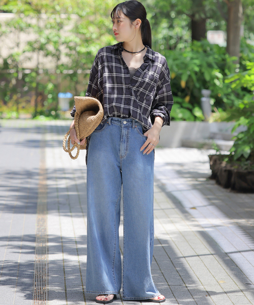 JOURNAL STANDARD relume(ジャーナルスタンダード レリューム)の「コットンチェックワッシャーシャツ(シャツ/ブラウス・レディース・ネイビー/ベージュ/サックスブルー・FREE)」の13枚目の写真