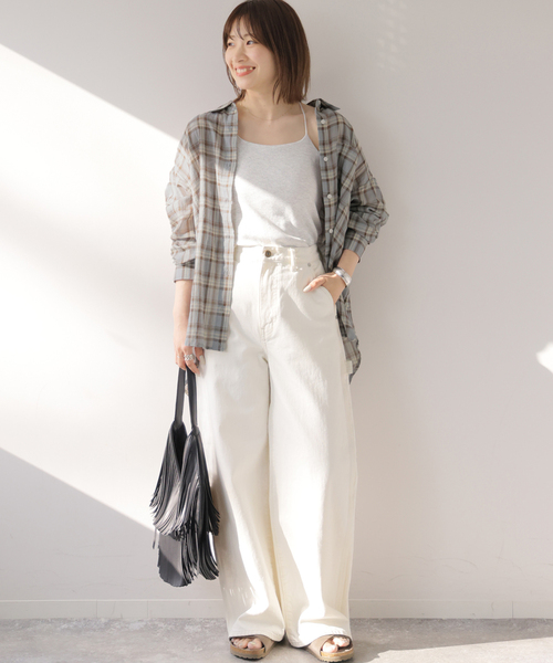 JOURNAL STANDARD relume(ジャーナルスタンダード レリューム)の「コットンチェックワッシャーシャツ(シャツ/ブラウス・レディース・ネイビー/ベージュ/サックスブルー・FREE)」の19枚目の写真