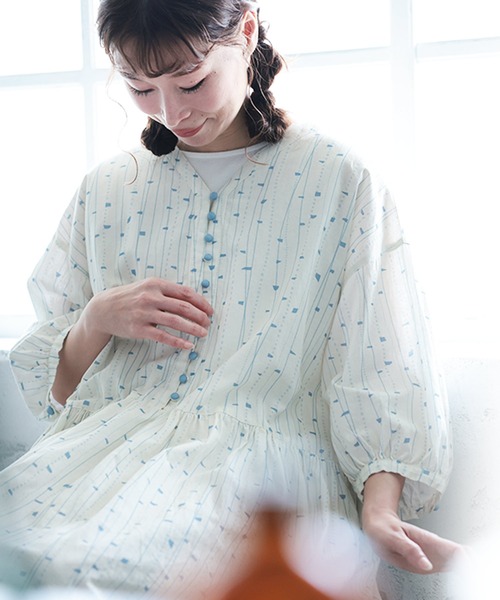 soulberry(ソウルベリー)の「みずの音のワンピース(ワンピース・レディース・キナリ・5L/4L/3L/LL/L/M)」の1枚目の写真