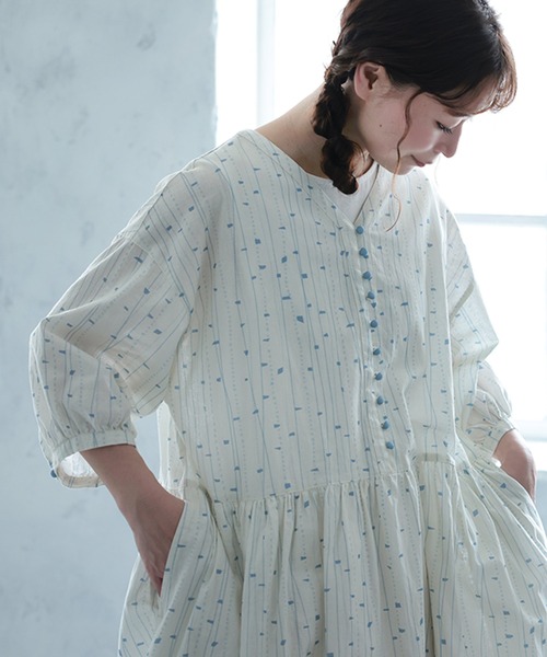 soulberry(ソウルベリー)の「みずの音のワンピース(ワンピース・レディース・キナリ・5L/4L/3L/LL/L/M)」の8枚目の写真