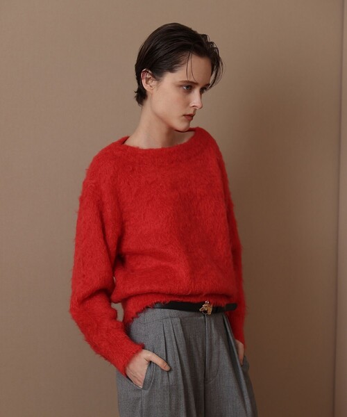 allureville（アルアバイル）の「ウェーブシャギーモヘヤプルオーバー（ニット/セーター・レディース・レッド/マスタード/グレー系その他・2）」の5枚目の写真