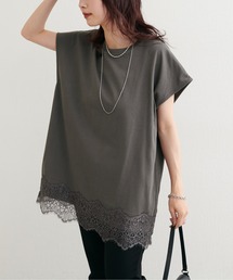 LARUTA | 【LARUTA】ヘムレースシルケット風天竺フレンチT(Tシャツ/カットソー)