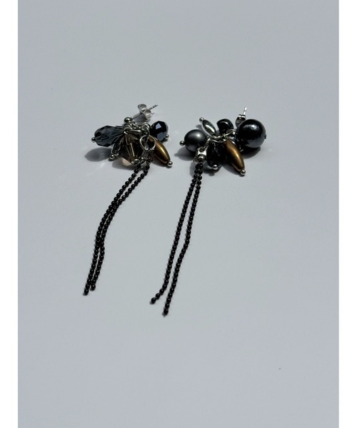 tone（トーン）の「【musk】ブラック×ブラウンのシックピアス(MA)（ピアス（両耳用）・レディース・ブラック・FREE）」の4枚目の写真
