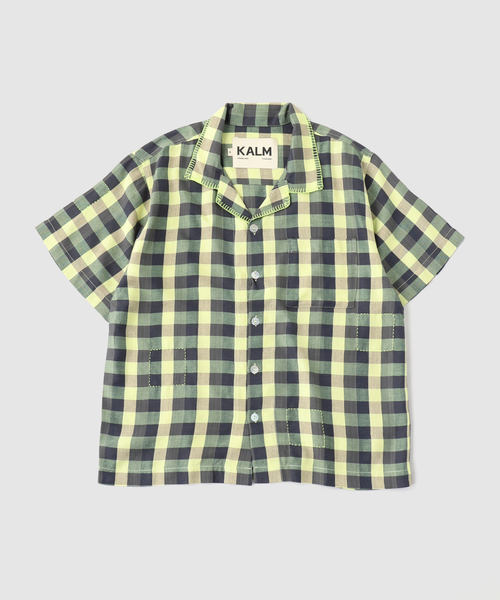 KALM / Camp Contrast Stitch Pah-Kaow Mah — рубашка в стиле кемп