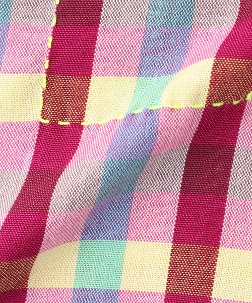 JOURNAL STANDARD（ジャーナルスタンダード）の「KALM / カーム Contrast Stitch Pah-Kaow Mah camp shirt（シャツ/ブラウス・メンズ・グリーン/ピンク・MEDIUM/SMALL）」の4枚目の写真