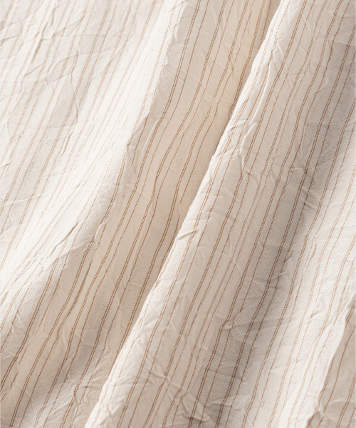 NONBLANK(ノンブランク)の「クリーズストライプクロップHSシャツ_BEIGE STRIPE(シャツ/ブラウス・メンズ・ベージュ・SMALL/MEDIUM/LARGE/X-LARGE)」の11枚目の写真