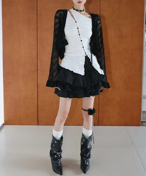 chuclla(チュクラ)の「アシンメトリーデザイントップス CTW26s019(Tシャツ/カットソー・レディース・ホワイト/ブラック・FREE)」の21枚目の写真