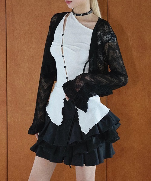 chuclla(チュクラ)の「アシンメトリーデザイントップス CTW26s019(Tシャツ/カットソー・レディース・ホワイト/ブラック・FREE)」の22枚目の写真