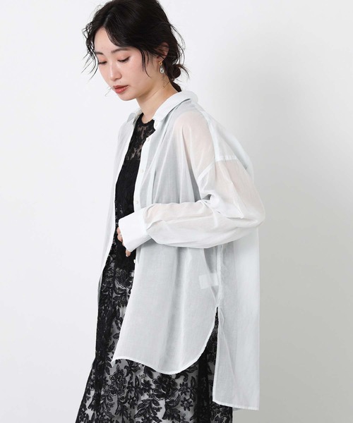 Gready Brilliant(グレディブリリアン)の「綿ボイルシアーシャツ(シャツ/ブラウス・レディース・ブラック/イエロー/サックスブルー・38)」の17枚目の写真