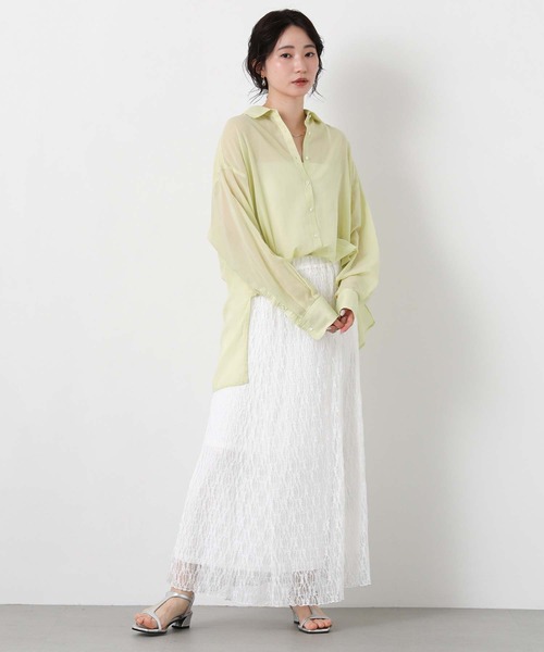 Gready Brilliant(グレディブリリアン)の「綿ボイルシアーシャツ(シャツ/ブラウス・レディース・ブラック/イエロー/サックスブルー・38)」の20枚目の写真