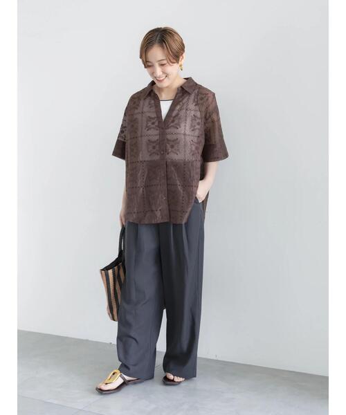 Te chichi(テチチ)の「【接触冷感】レーヨンリネンパンツ(セットアップ可)(その他パンツ・レディース・ベージュ/チャコールグレー/カーキ/ブルー・F)」の12枚目の写真
