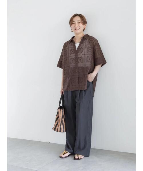 Te chichi(テチチ)の「【接触冷感】レーヨンリネンパンツ(セットアップ可)(その他パンツ・レディース・ベージュ/チャコールグレー/カーキ/ブルー・F)」の13枚目の写真