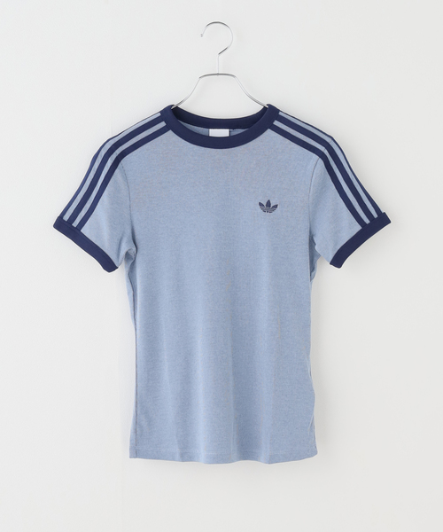 adidas Originals(アディダスオリジナルス)の「adidas originals / アディダス オリジナルス HEATHER 3S CALI TEE(Tシャツ/カットソー・レディース・ネイビー・MEDIUM)」の2枚目の写真