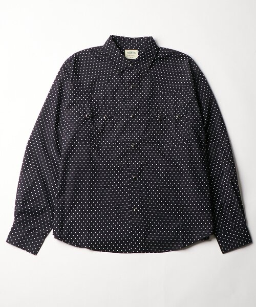 WHO'S WHO gallery(フーズフーギャラリー)の「【26AW LOOK掲載・KOOKY'N】SCORPION DOT L/Sシャツ(シャツ/ブラウス・メンズ・ベージュ/ネイビー/ブラウン・LARGE/MEDIUM)」の3枚目の写真
