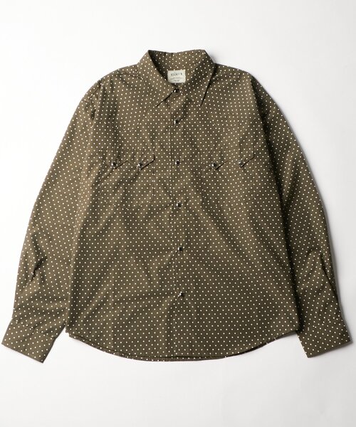WHO'S WHO gallery(フーズフーギャラリー)の「【26AW LOOK掲載・KOOKY'N】SCORPION DOT L/Sシャツ(シャツ/ブラウス・メンズ・ベージュ/ネイビー/ブラウン・LARGE/MEDIUM)」の2枚目の写真