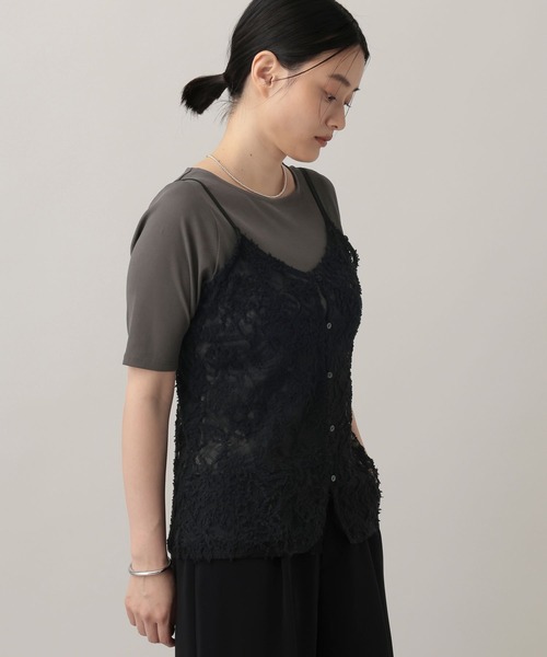 A part by(アパートバイ)の「レースキャミセットTシャツ(Tシャツ/カットソー・レディース・ブラック/オフホワイト・FREE)」の10枚目の写真