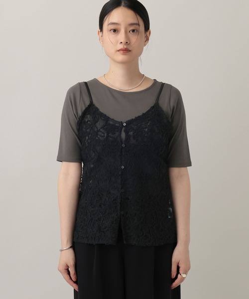 A part by(アパートバイ)の「レースキャミセットTシャツ(Tシャツ/カットソー・レディース・ブラック/オフホワイト・FREE)」の13枚目の写真