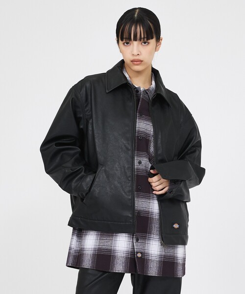 Dickies(ディッキーズ)の「【Dickies / ディッキーズ】フェイクレザー アイゼンハワージャケット / 2026A/W / DJ2011 FAKE LEATHER(ブルゾン・メンズ・ブラック・M/L)」の2枚目の写真