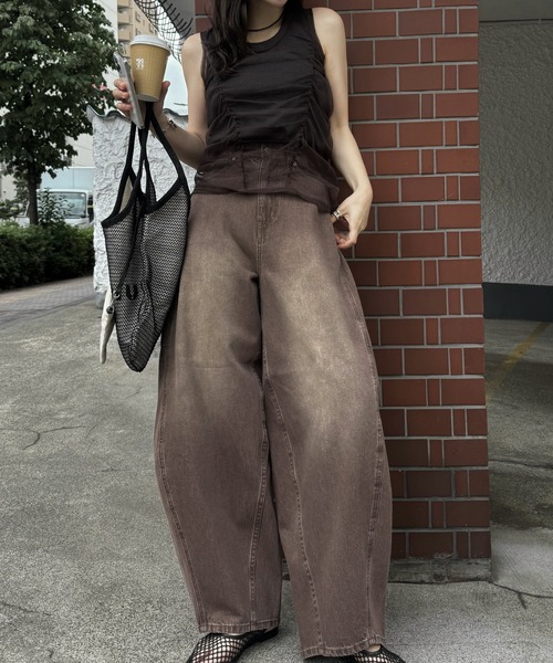 WILLFULLY(ウィルフリー)の「gather tulle layered rib tank(タンクトップ・レディース・ホワイト/ブルー系その他/チャコール・FREE)」の14枚目の写真