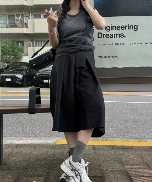 WILLFULLY(ウィルフリー)の「gather tulle layered rib tank(タンクトップ・レディース・ホワイト/ブルー系その他/チャコール・FREE)」の19枚目の写真