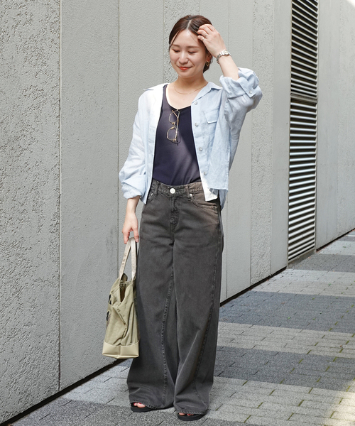 JOURNAL STANDARD(ジャーナルスタンダード)の「《追加2》リネンレギュラーロールアップシャツ(シャツ/ブラウス・レディース・ピンク/イエロー系その他/サックスブルー・FREE)」の18枚目の写真