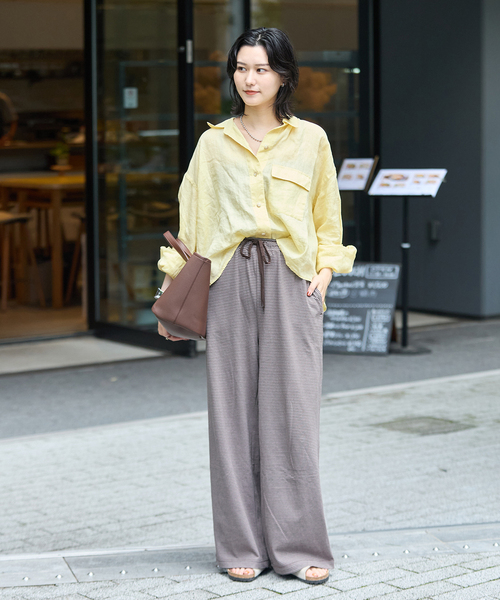 JOURNAL STANDARD(ジャーナルスタンダード)の「《追加2》リネンレギュラーロールアップシャツ(シャツ/ブラウス・レディース・ピンク/イエロー系その他/サックスブルー・FREE)」の20枚目の写真