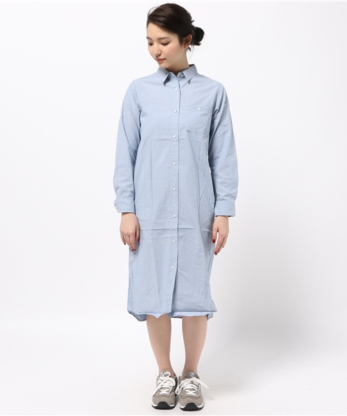 OUTLET（アウトレット）の「【Discoat】シャンブレーシャツOP（シャツワンピース・レディース・ネイビー/サックスブルー・MEDIUM/LARGE）」の3枚目の写真