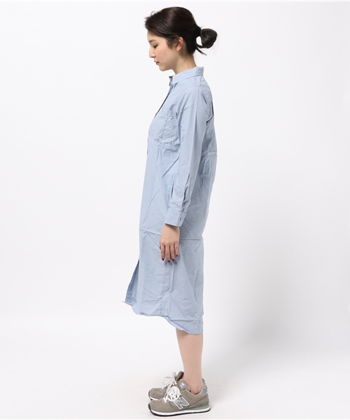 OUTLET（アウトレット）の「【Discoat】シャンブレーシャツOP（シャツワンピース・レディース・ネイビー/サックスブルー・MEDIUM/LARGE）」の4枚目の写真