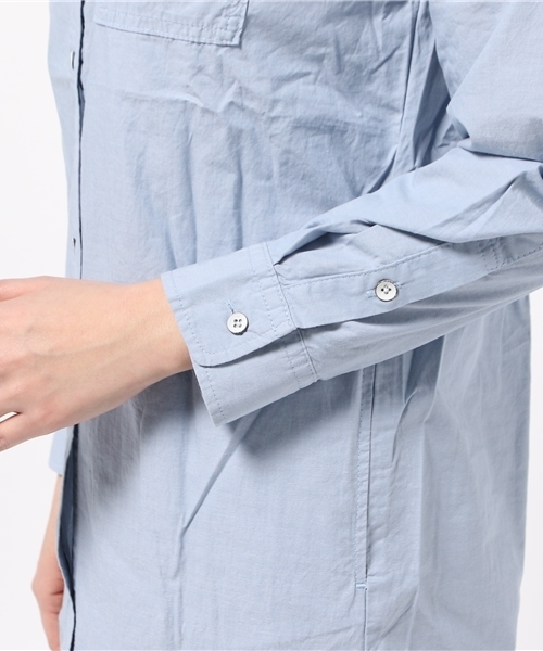 OUTLET（アウトレット）の「【Discoat】シャンブレーシャツOP（シャツワンピース・レディース・ネイビー/サックスブルー・MEDIUM/LARGE）」の7枚目の写真