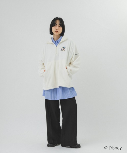 KBF（ケイビーエフ）の「別注/Disney/フリースカットソー（Tシャツ/カットソー・レディース・チャコールグレー/アイボリー・ONE）」の7枚目の写真