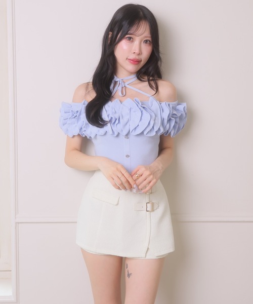 LIPSERVICE（リップサービス）の「ダブルベルトラップショートパンツ（その他パンツ・レディース・ブラック/その他1/アイボリー・S/M）」の17枚目の写真