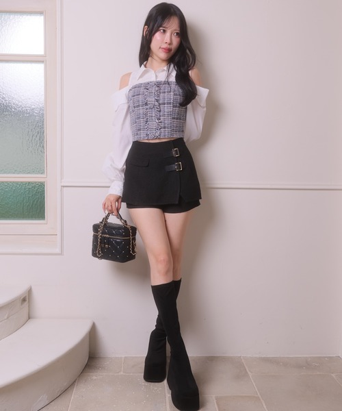 LIPSERVICE（リップサービス）の「ダブルベルトラップショートパンツ（その他パンツ・レディース・ブラック/その他1/アイボリー・S/M）」の15枚目の写真
