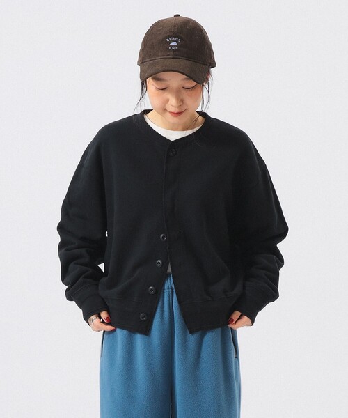 BEAMS BOY(ビームスボーイ)の「スウェット ミリタリー カーディガン(カーディガン/ボレロ・レディース・グレー/ブラック/オートミール・2/1/0)」の1枚目の写真