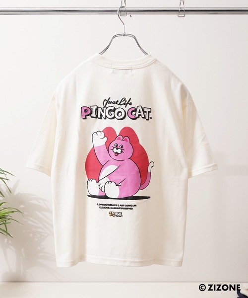 1111clothing（ワンフォークロージング）の「【ZIZONE / ジゾーン】Flock Print Tee / フロッキープリント Tシャツ バックプリント ビッグシルエット（Tシャツ/カットソー・レディース・クリーム/ネイビー・M/S/L）」の8枚目の写真