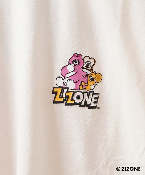 1111clothing（ワンフォークロージング）の「【ZIZONE / ジゾーン】Flock Print Tee / フロッキープリント Tシャツ バックプリント ビッグシルエット（Tシャツ/カットソー・レディース・クリーム/ネイビー・M/S/L）」の16枚目の写真