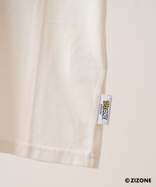 1111clothing（ワンフォークロージング）の「【ZIZONE / ジゾーン】Flock Print Tee / フロッキープリント Tシャツ バックプリント ビッグシルエット（Tシャツ/カットソー・レディース・クリーム/ネイビー・M/S/L）」の18枚目の写真