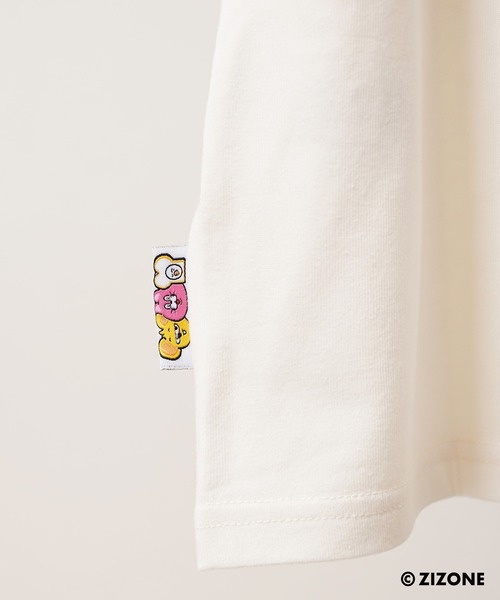1111clothing（ワンフォークロージング）の「【ZIZONE / ジゾーン】Flock Print Tee / フロッキープリント Tシャツ バックプリント ビッグシルエット（Tシャツ/カットソー・レディース・クリーム/ネイビー・M/S/L）」の19枚目の写真