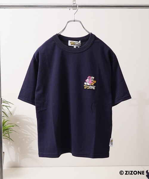 1111clothing（ワンフォークロージング）の「【ZIZONE / ジゾーン】Flock Print Tee / フロッキープリント Tシャツ バックプリント ビッグシルエット（Tシャツ/カットソー・レディース・クリーム/ネイビー・M/S/L）」の11枚目の写真