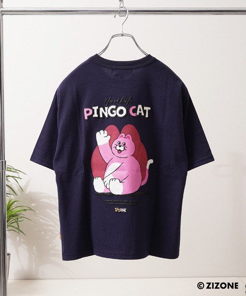 1111clothing（ワンフォークロージング）の「【ZIZONE / ジゾーン】Flock Print Tee / フロッキープリント Tシャツ バックプリント ビッグシルエット（Tシャツ/カットソー・レディース・クリーム/ネイビー・M/S/L）」の12枚目の写真