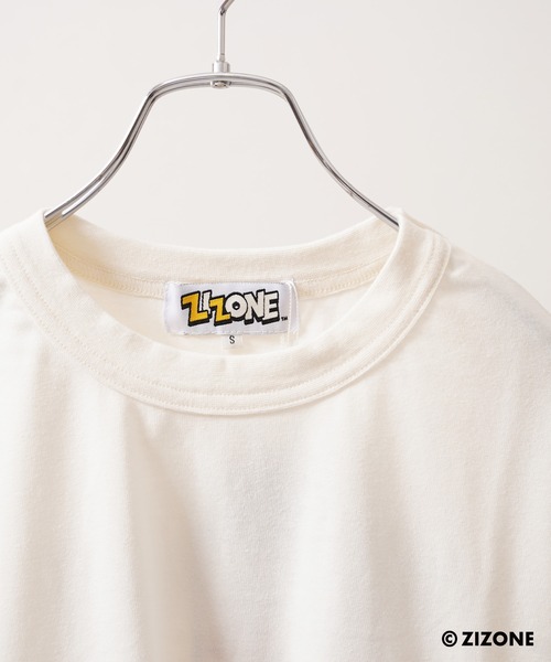 1111clothing（ワンフォークロージング）の「【ZIZONE / ジゾーン】Flock Print Tee / フロッキープリント Tシャツ バックプリント ビッグシルエット（Tシャツ/カットソー・レディース・クリーム/ネイビー・M/S/L）」の15枚目の写真