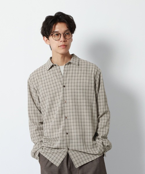 GLOBAL WORK(グローバルワーク)の「チェックシャツ/長袖/1042971(シャツ/ブラウス・メンズ・ブラック/ベージュ・X-LARGE/LARGE/MEDIUM/SMALL)」の1枚目の写真