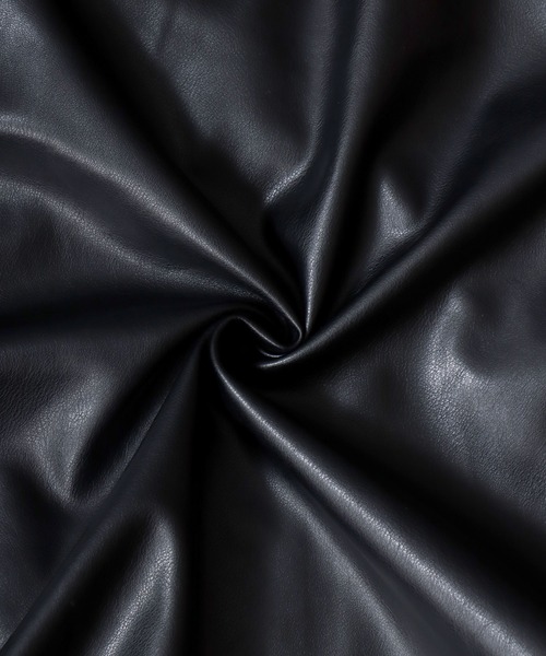 SITRY(シトリー)の「Synthetic Leather Zip Hoodie/フェイクレザー ブルゾン ジップパーカー フーディー(ブルゾン・メンズ・ブラック/チャコール・M/L/LL)」の13枚目の写真